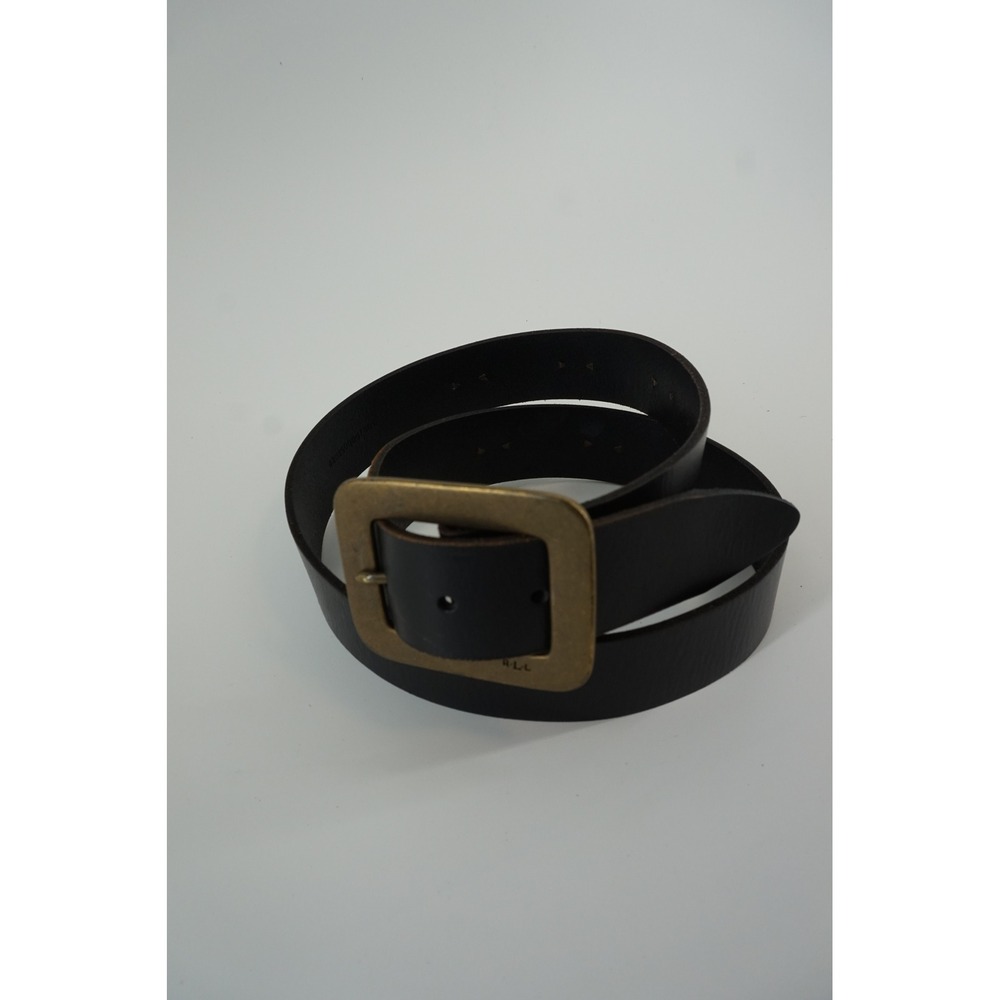 Lauren‎ Ralph Lauren Studded Leather Belt Western Boho Brass Buckle Black L